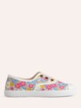 Mini Boden Kids' Canvas Laceless Floral Pull On Plimsolls, Pink Micro Floral