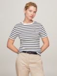 Tommy Hilfiger Short Sleeve Stripe T-Shirt, Ecru/Desert Sky