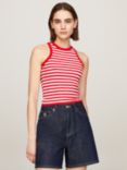 Tommy Hilfiger Knitted Stripe Tank Top, Calico/Red