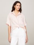 Tommy Hilfiger Short Sleeve Relaxed Linen Shirt, Whimsy Pink