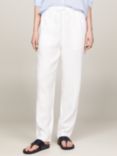 Tommy Hilfiger Linen Blend Drawstring Trousers, Optic White