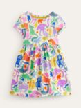 Mini Boden Kids' Safari Friends Print Jersey Dress, Multi