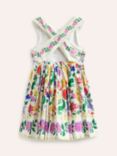 Mini Boden Kids' Safari Floral Print Cross-Back Dress, Multi