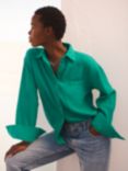 NRBY Elouise Cotton Double Gauze Shirt, Sea Green