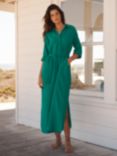 NRBY Carmen Cotton Double Gauze Midi Shirt Dress, Sea Green