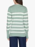 Sisters Point Knitted Striped Slim Fit Jumper, Mint/Cream