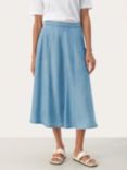 Part Two Pernille Pockets Midi Skirt, Medium Blue Denim