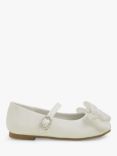 Angels by Accessorize Kids' Patent Diamante Bow Ballerina Shoes, Ivory