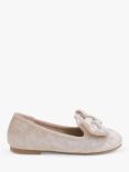Angels By Accessorize Kids' Velvet Bow Ballerina Shoes, Champagne