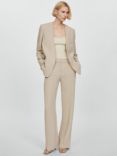 Mango Pompeya Collarless Suit Blazer