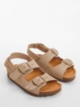 Mango Baby Carol Leather Buckle Sandals, Medium Brown