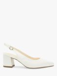 Paradox London Bessy Wide Fit Dyeable Satin Slingback Court Shoes, Ivory