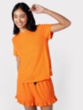 Chelsea Peers Ribbed Short Pyjama Set, Orange