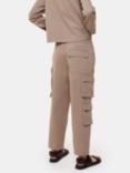 Whistles Phoebe Casual Cotton Utility Trousers, Taupe