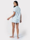 Chelsea Peers Tiled Turtle Print Short Pyjamas, Off White/Blue