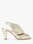 Carvela Arabella Comfort Cone Heel Open Toe Leather Court Shoes, Gold