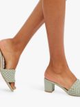 Carvela Lattice Heeled Mules, Light Green