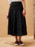 Brora Organic Cotton Broderie Anglaise Midi Skirt