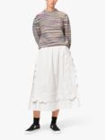 nué notes Andrew Floral Quilt Edge Cotton Skirt, Egret