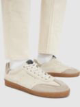 AllSaints Leo Suede Low Top Trainers, Parchment White