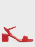 Hobbs Jilly Suede Block Heel Sandals, Deep Cherry Red