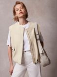 Mint Velvet Oversized Cotton Gilet, Beige