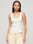 Superdry Athletic Essentials Button Down Vest Top, Off White