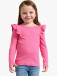 Lindex Kids' Long Sleeve Frill Top, Pink