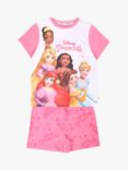 Brand Threads Kids' Disney Princess Short Pyjama Set, Pink