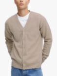 Casual Friday Karl Lambswool Knitted Cardigan, Silver Mink Melange