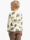 Lindex Kids' Cotton Frog Print Long Sleeve Top, Light Beige