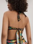 FLORERE Floral Print Halterneck Triangle Bikini Top, Multi
