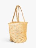 Bloom & Bay Whitley Jute Chevron Basket Bag, Natural
