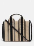 Jigsaw Stripe Woven Mini Tote Bag, Natural/Black