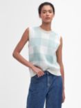 Barbour Abigail Check Knit Tank Top, Blue Haze