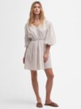 Barbour Ella Stripe Mini Dress, White/Tannin
