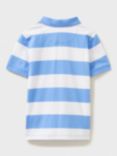 Crew Clothing Kids' Short Sleeve Striped Pique Polo Shirt, Blue/White