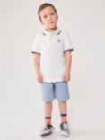 Crew Clothing Kids' Short Sleeve Tipped Pique Polo Shirt, White