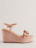 Ted Baker Geiia Espadrille Wedge Bow Detail Sandals, Mid Pink