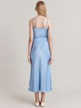 Ghost Alice Bias Cut Satin Midi Slip Dress, Vista Blue