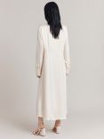 Ghost Thea Satin Maxi Shirt Dress, Ivory