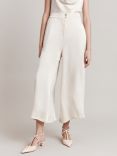 Ghost Blair Cropped Satin Culottes, Ivory