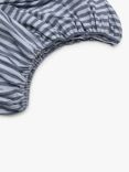 Piglet in Bed Amberley Stripe Linen Blend Fitted Sheet, Dusty Blue
