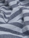 Piglet in Bed Amberley Stripe Linen Blend Flat Sheet, Dusty Blue