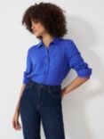 Crew Clothing Harlie Cotton Relaxed Shirt, Bright Blue