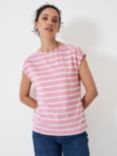 Crew Clothing Ruby Stripe T-Shirt, Light Pink