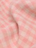 Piglet in Bed Gingham Linen Flat Sheet, Pink Bloom