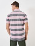 Crew Clothing Stripe Polo Shirt, Pink/Navy
