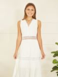 Yumi Lace Trim Cotton Maxi Sundress