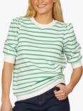 Sisters Point N.Peva Cotton Blend Striped Top, Cream/Light Jade